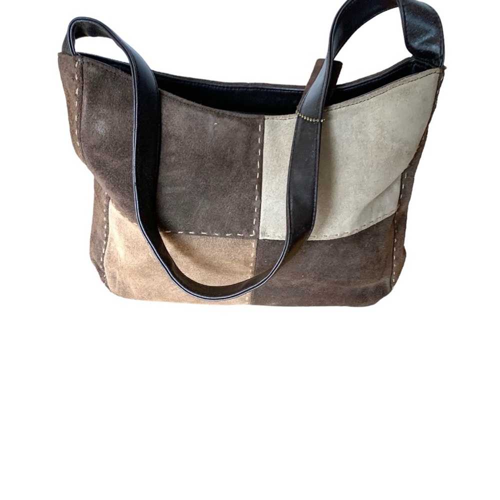 Genuine Sonoma Jean Company Suede(?) Brown/Camel Tan Patchwork Shoulder HANDBAG - Picture 9 of 9